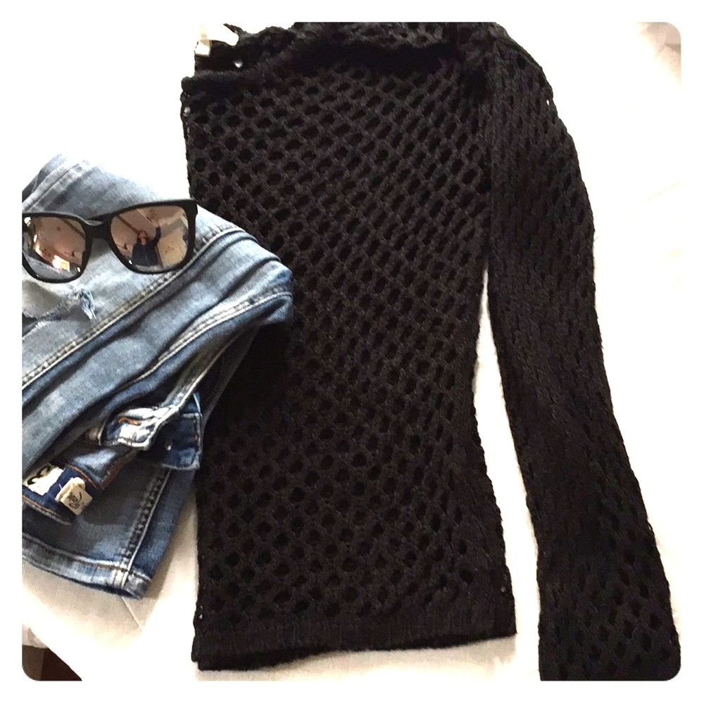 Black Crochet Top